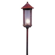 ARROYO CRAFTSMAN Low Voltage 6" Berkeley Long Body Stem Mount, Rustic Brown, Frosted Glass LV12-B6LF-RB